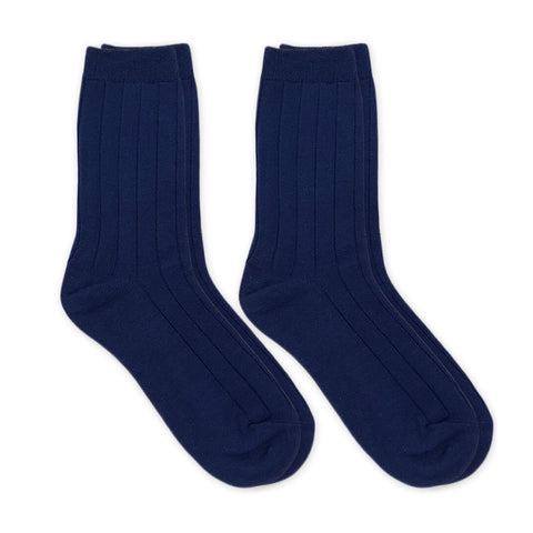 Jefferies 2 pairs boys' uniform crew socks in navy