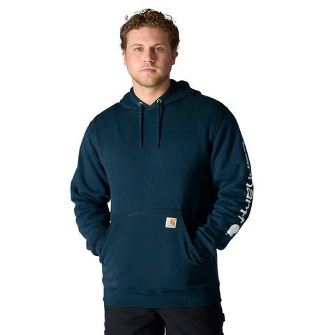 Navy Dark Sepia Men's Midweight Logo Hoodie K288