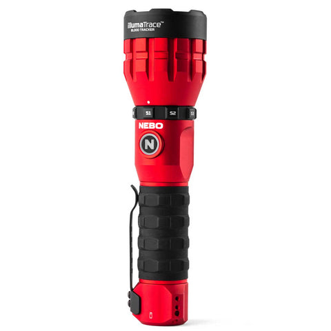 NEBO Illumatrace blood tracker flashlight standing upright