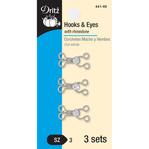 Nickel silver rhinestone hooks and eyes