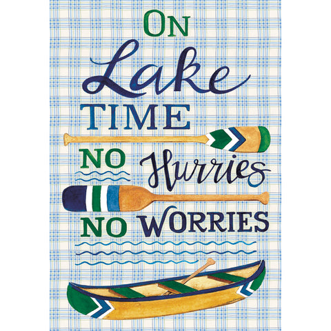 Garden flag showing No Worries