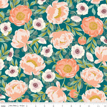 Blossom Lane Collection Large Floral Cotton Fabric C14000 ocean