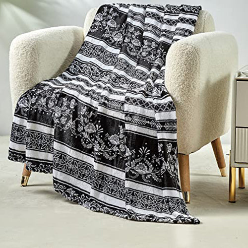 Odelia Black & White Throw Blanket