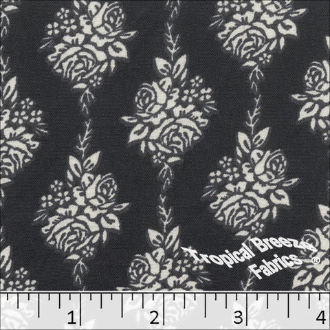 off black, Dream Crepe Print Polyester Fabric 042614