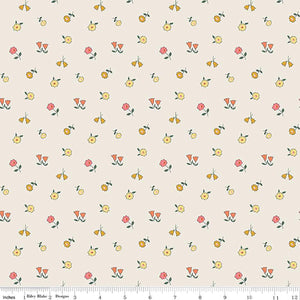 Forgotten Memories Collection Scattered Flowers Cotton Fabric off-white