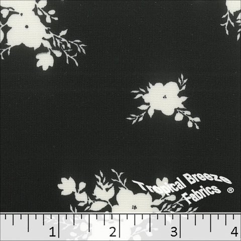 off black, Tamara Knit Floral Print Fabric 578612