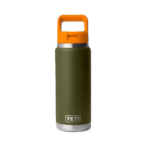 Yeti Rambler 26 oz Water Bottle with Straw Cap in olive