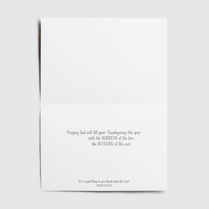 Inside of Thanksgiving card Blessings