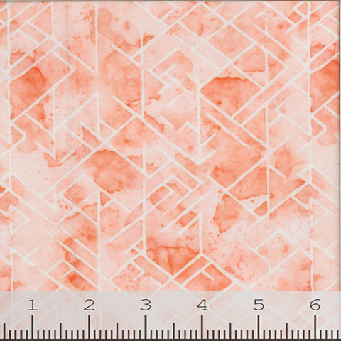 tangerine, Geometric Poly Cotton Fabric 00004