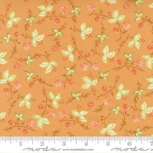 Cinnamon and Cream Collection Autumn Stems Cotton Fabric orange