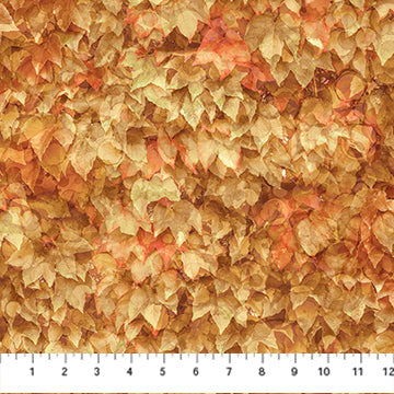 orange, Autumn Breeze Collection Autumn Leaves Cotton Fabric DP28059