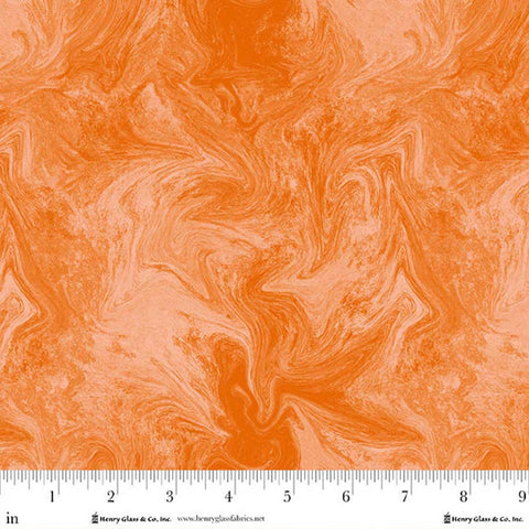 orange, Bloomscape Collection Marbled Cotton Fabric 2435