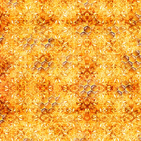 orange, Daisy Delights Collection Bee Blender Cotton Fabric 32155