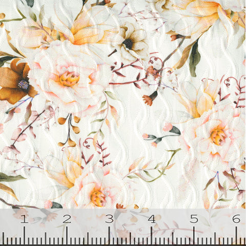 orange, Fashion Floral Print Knit Fabric 248