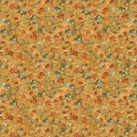 orange, Glorious Fall Collection Leaves Cotton Fabric 33912