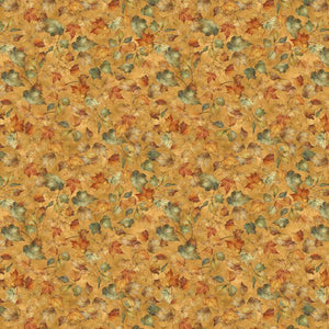orange, Glorious Fall Collection Leaves Cotton Fabric 33912