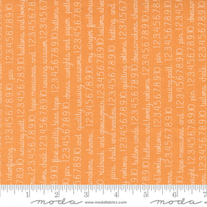 orange Fresh Fig Favorites Collection Fig Tree and Co Cotton fabric 20414 numbers and words