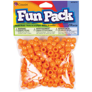 Orange Fun Pack plastic pony beads