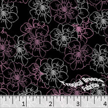 Standard Weave Big Blossom Print Poly Cotton Dress Fabric Orchid