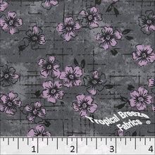 orchid, Koshibo Floral Print Polyester Fabric 048517