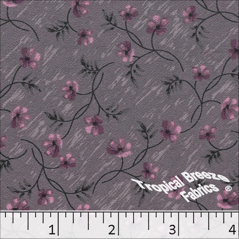 orchid, Koshibo Floral Print Polyester Fabric 048611