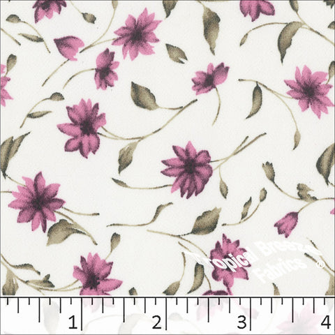 orchid, Koshibo Floral Print Polyester Fabric 048618