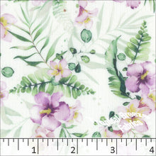 orchid, Mini Rib Knit Floral Print Fabric 572516