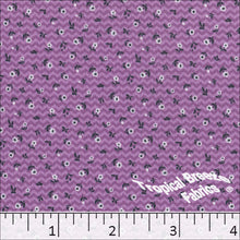 orchid, Pick Stripe Tiny Floral Print Polyester Fabric 04943