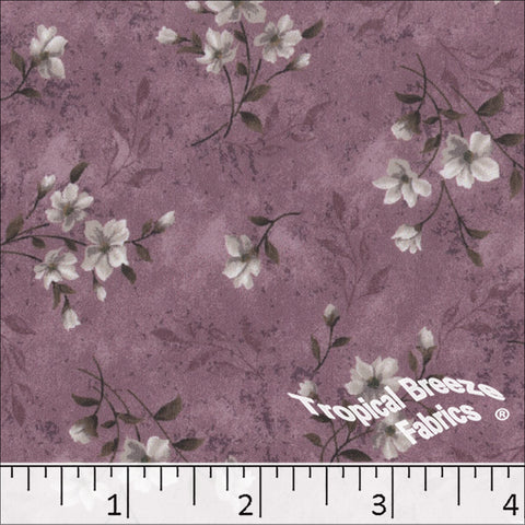 orchid, Silk Mist Floral Print Polyester Fabric 042611