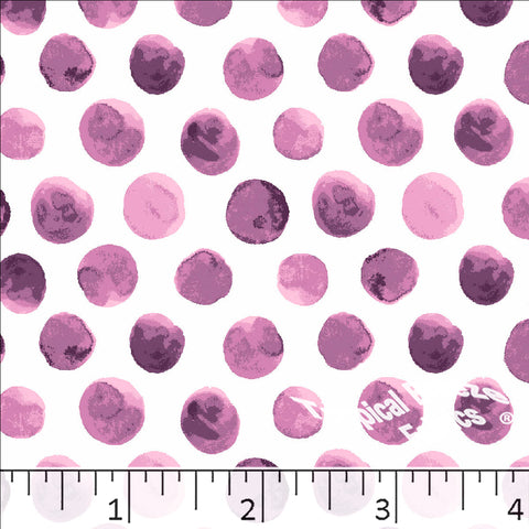 orchid, Standard Weave Dot Print Poly Cotton Fabric 6259