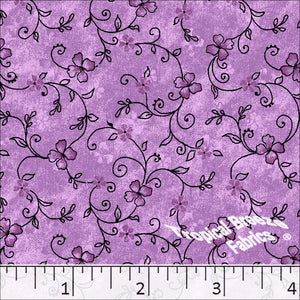 Standard Weave Floral Print Poly Cotton Dress Fabric 6039 orchid