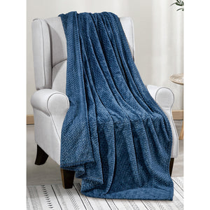 Oxford blue plush blanket