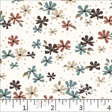 Standard Weave Flower Dots Poly Cotton Dress Fabric 5985 oyster