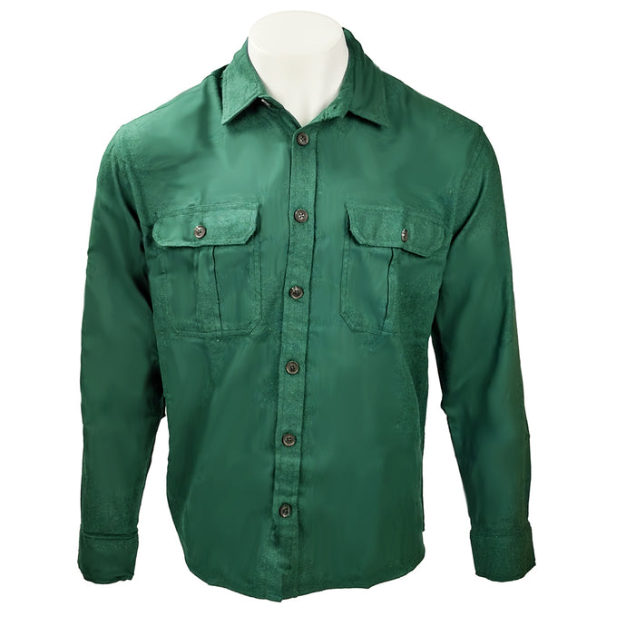 Hunter Green Men's Solid Flannel Long-Sleeve Shirt P118-HTG