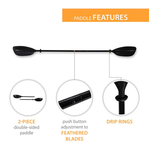 Features of Lifetime Lite Elite black kayak paddle