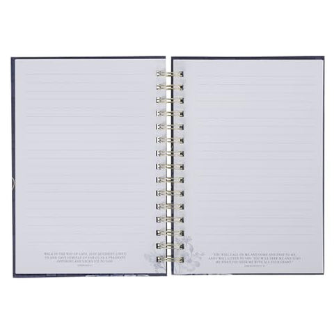 inside, Grace Blue Floral Tile Spiral Wirebound Journal JLW236