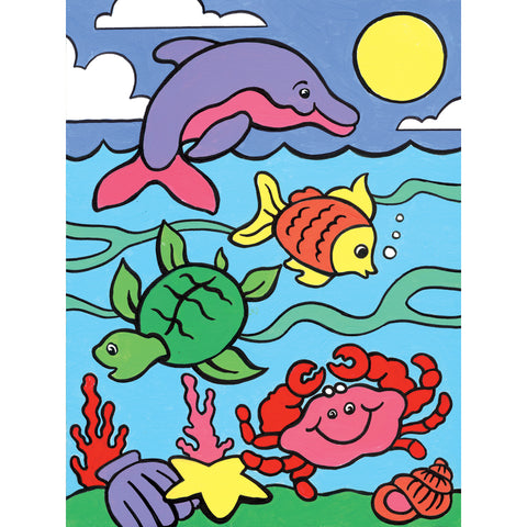 Sea animals paint by numbers for kids