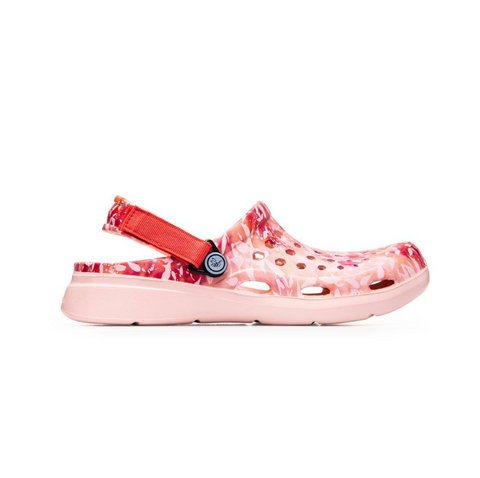 Joybees women's Modern Clog in pale pink botanicals