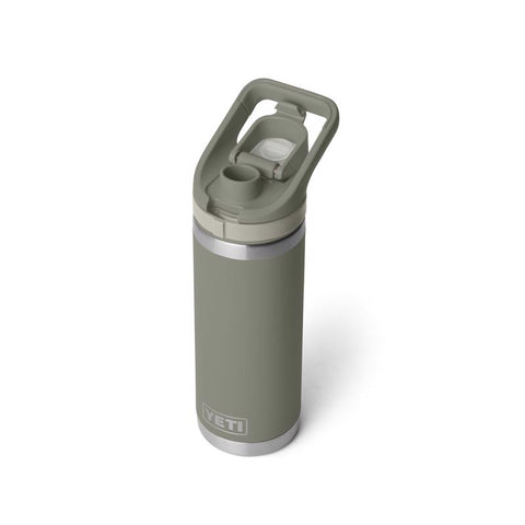 Yeti Rambler 18 oz Bottle with flip chug cap in pampa green