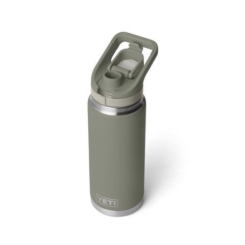 Yeti Rambler 26 oz Bottle with flip chug cap in pampa green
