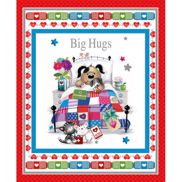 Big Hugs Collection Cotton Fabric Panels 933 panel