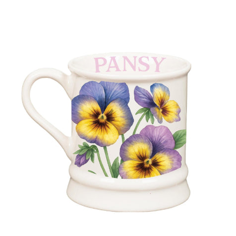 pansy, Cottage Garden Ceramic Coffee Cup with Gift Box, 14 oz CO