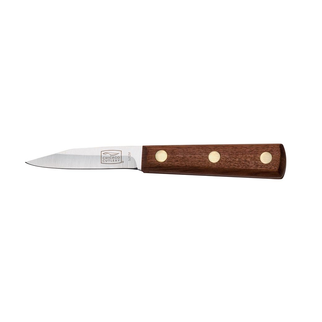 Paring knife with wooden walnut handle