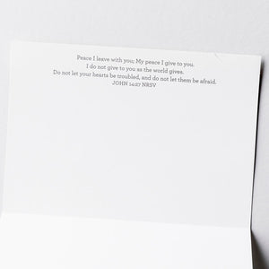 Inside of peace card