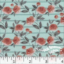 Honeybee Knit Floral Print Fabric peach