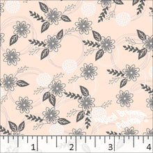 Standard Weave Floral Print Poly Cotton Fabric Peach