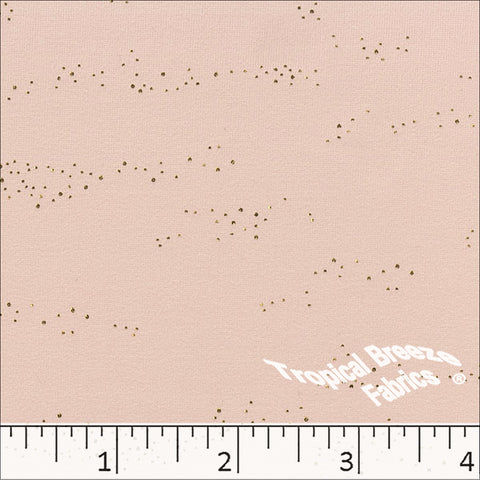 peach, Double Brushed Foil Knit Print Fabric 572614