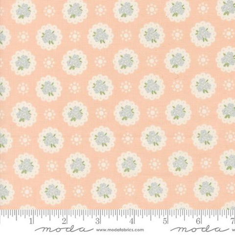 peach, Handmade Sweetness Collection Doily Floral Cotton Fabric 31792