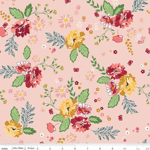 Melody Collection Large Floral Cotton Fabric C15140 peach