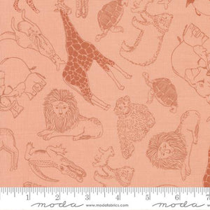 Noahs Ark Collection Animal Toss Cotton Fabric 20872 peach